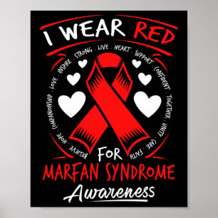 Poster Je Porte Le Rouge Pour La Sensibilisation Au Syndr