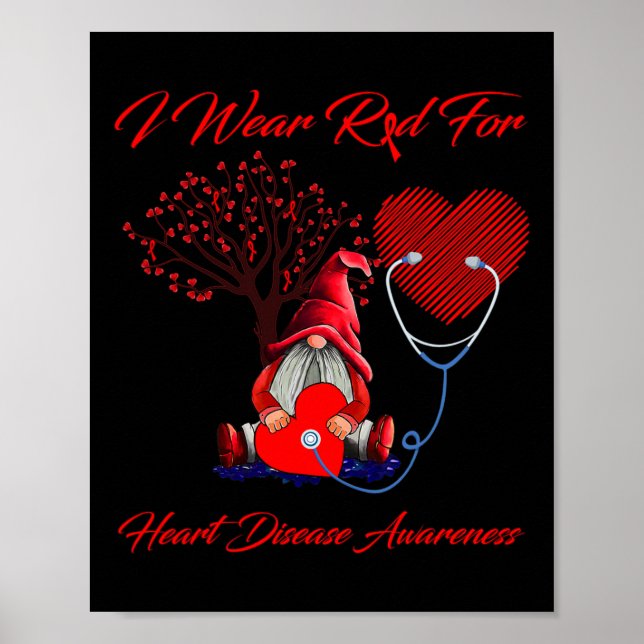 Poster Je Porte Le Rouge Pour La Sensibilisation Aux Mala (Devant)