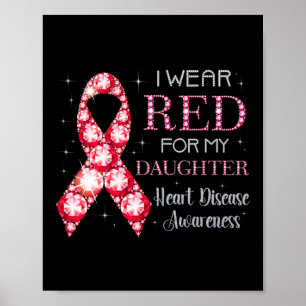 Poster Je Porte Le Rouge Pour Ma Fille Sensibilisation Au