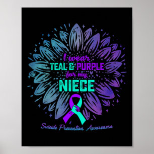 Poster Je Porte Le Turquoise Et Le Violet Pour La Prévent