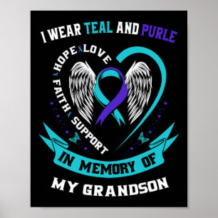 Poster Je Porte Le Turquoise Et Le Violet Pour Le Suicide