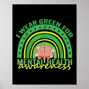 Poster Je Porte Le Vert Pour La Sensibilisation À La Sant