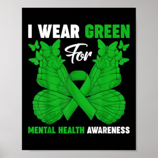 Poster Je Porte Le Vert Pour Le Mois De Sensibilisation À