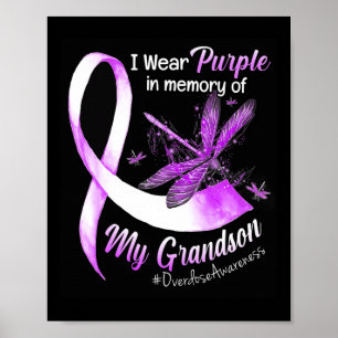 Poster Je Porte Le Violet En Mémoire De Mon Petit-Fils Su
