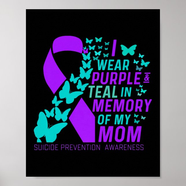 Poster Je Porte Le Violet Et Turquoise Pour Mes Moms Suic (Devant)