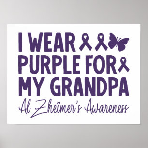 Poster Je porte le violet pour la sensibilisation de mon