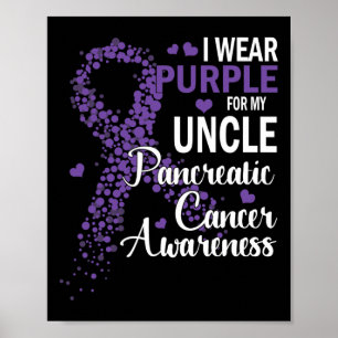 Poster Je Porte Le Violet Pour Mon Oncle Cancer Pancréati