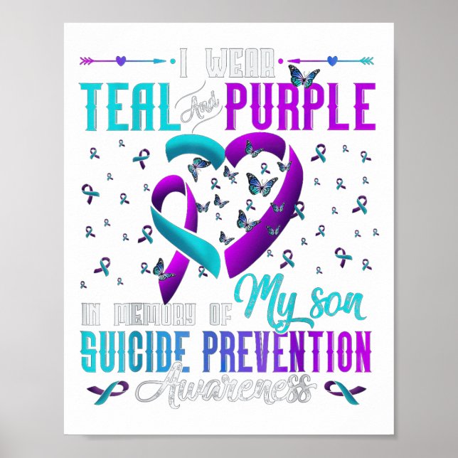 Poster Je Porte Le Violet Turquoise Pour Mon Fils Prévent (Devant)