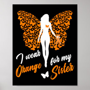 Poster Je Porte L'Orange Pour Ma Soeur Mme Leukemia Sensi