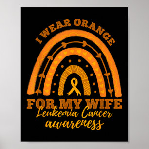 Poster Je porte orange pour la leucémie de ma femme, sens