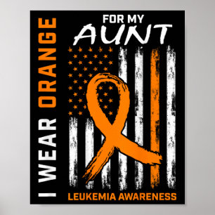 Poster Je Porte Orange Pour Ma Tante Leucémie Sensibilisa