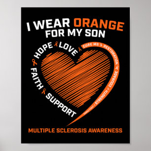 Poster Je Porte Orange Pour Mon Fils Sclérose En Plaques