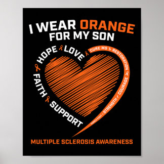 Poster Je Porte Orange Pour Mon Fils Sclérose En Plaques
