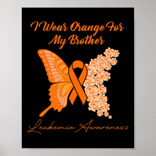 Poster Je porte Orange pour mon Frère - Leucémie