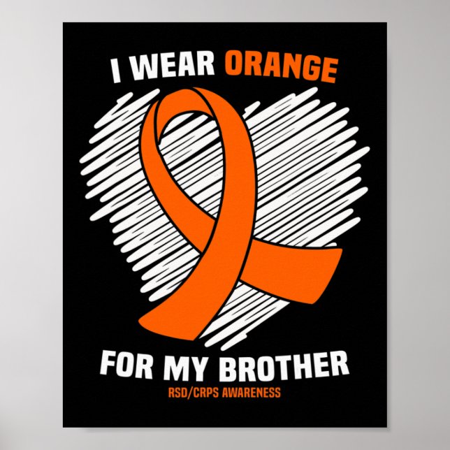 Poster Je Porte Orange Pour Mon Frère Rsdcrps Sensibilisa (Devant)