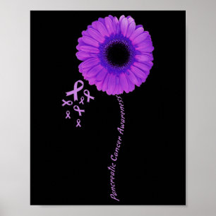 Poster Je Porte Purple Fleur Pancréatique Cancer Sensibil