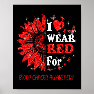 Poster Je porte Red Twinkle Coeur Tournesol Sang Cancer A