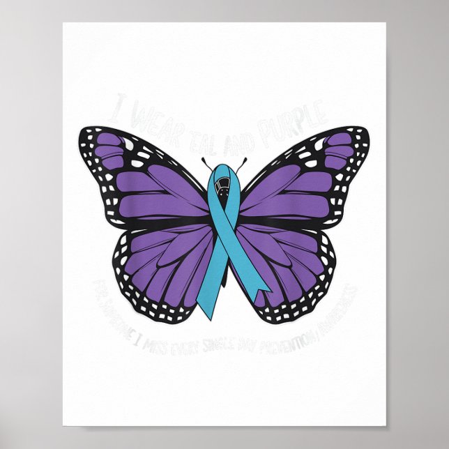 Poster Je Porte Suicide Turquoise Et Violet Sensibilisati (Devant)