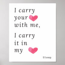 Je porte ton coeur avec moi, je le porte dans mon 