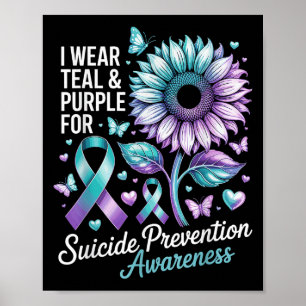 Poster Je Porte Turquoise & Purple Pour La Prévention