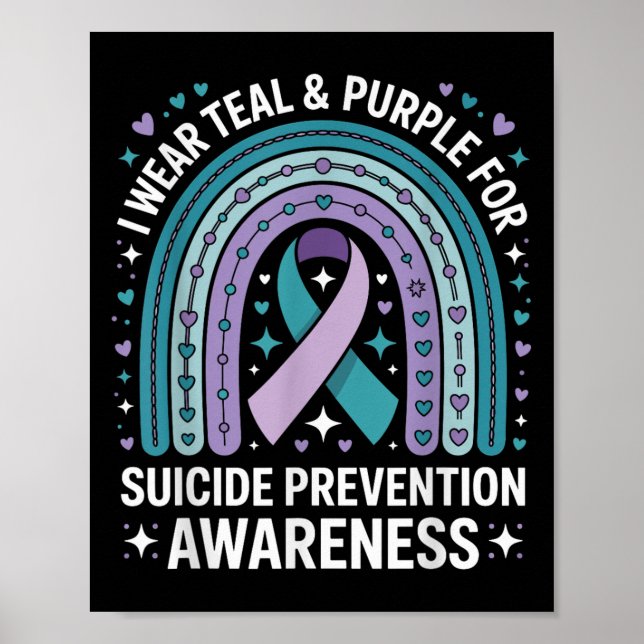 Poster Je Porte Turquoise &amp; Purple Pour La Prévention (Devant)