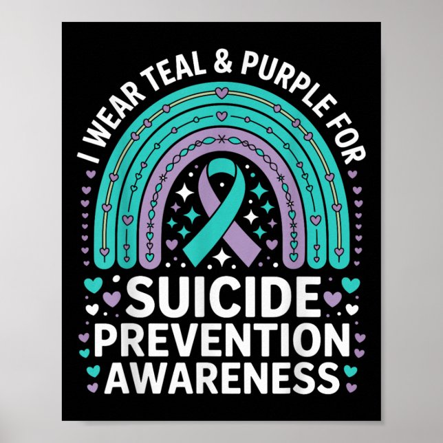 Poster Je Porte Turquoise &amp; Purple Pour La Prévention (Devant)