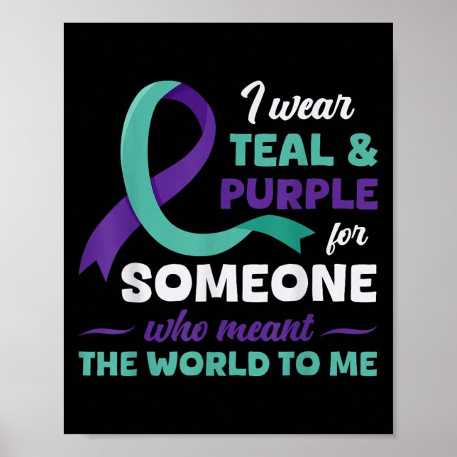 Poster Je Porte Turquoise &amp; Purple Pour La Prévention (Devant)