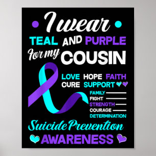 Poster Je Porte Turquoise &amp; Purple Pour Mon Cousin Su