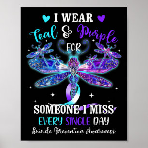 Poster Je Porte Turquoise & ; Purple Pour Quelqu'Un Aw