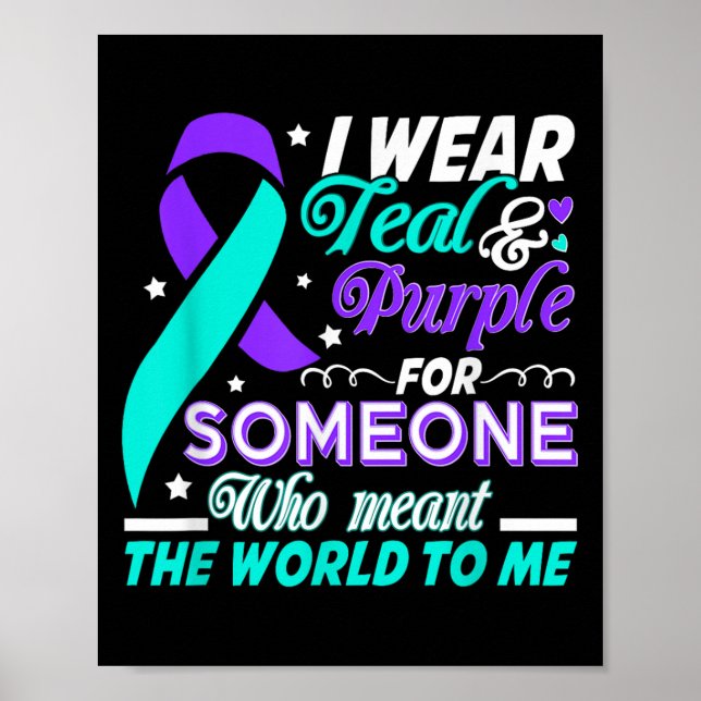 Poster Je Porte Turquoise &amp ; Purple Pour Quelqu'Un Qu (Devant)