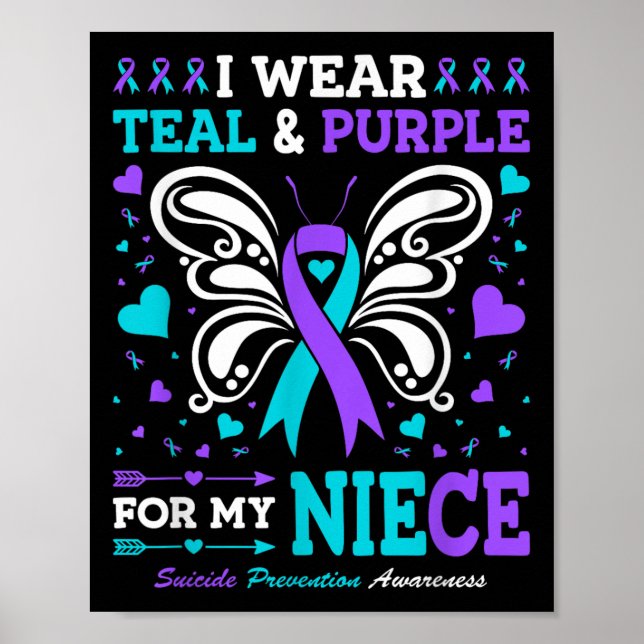 Poster Je Porte Turquoise &amp ; Violet Pour Ma Nièce (Devant)