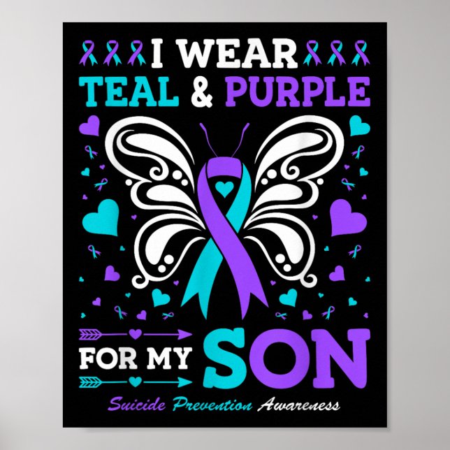 Poster Je Porte Turquoise &amp; Violet Pour Mon Fils (Devant)