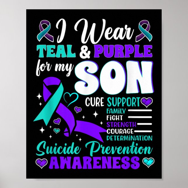 Poster Je Porte Turquoise &amp; Violet Pour Mon Fils Suic (Devant)