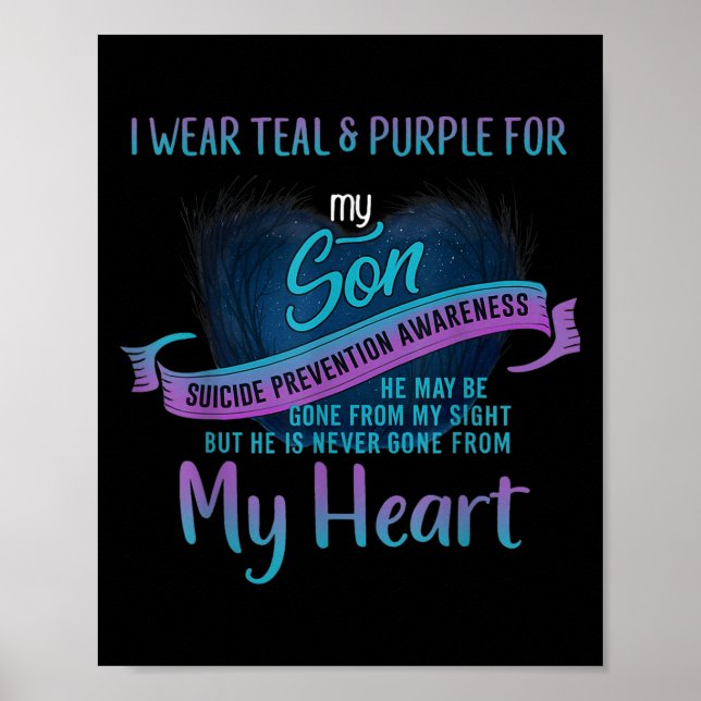 Poster Je Porte Turquoise &amp; Violet Pour Mon Fils Suic (Devant)