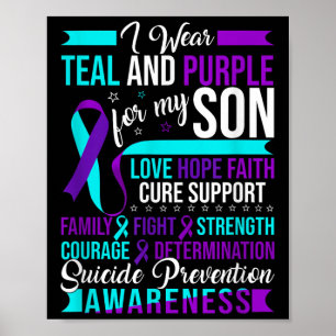 Poster Je Porte Turquoise &amp; Violet Pour Mon Fils Suic