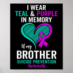 Poster Je Porte Turquoise Et Violet En Mémoire De Mes Frè