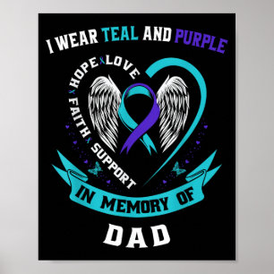 Poster Je Porte Turquoise Et Violet Pour Les Adjudants Su