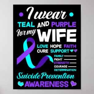 Poster Je Porte Turquoise Et Violet Pour Mon Épouse Suici