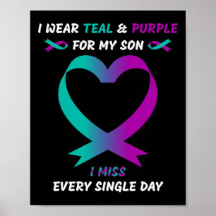 Poster Je Porte Turquoise Et Violet Pour Mon Fils Je Manq