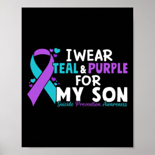Poster Je Porte Turquoise Et Violet Pour Mon Fils Suicide