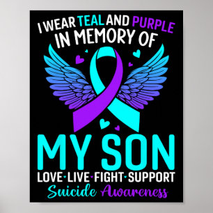 Poster Je Porte Turquoise Et Violet Pour Mon Fils Suicide