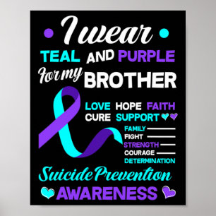 Poster Je Porte Turquoise Et Violet Pour Mon Frère Suicid