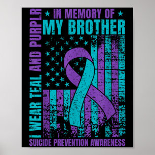 Poster Je Porte Turquoise Et Violet Pour Mon Frère Suicid