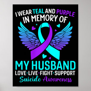 Poster Je Porte Turquoise Et Violet Pour Mon Mari Suicide
