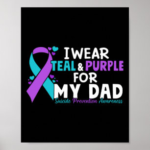 Poster Je Porte Turquoise Et Violet Pour Mon Papa Suicide