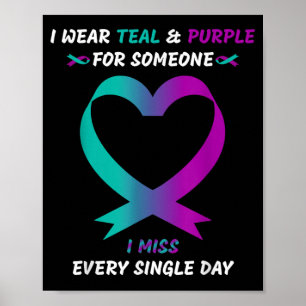 Poster Je Porte Turquoise Et Violet Pour Quelqu'Un Que Je