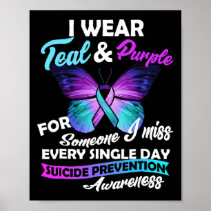 Poster Je Porte Turquoise Et Violet Pour Quelqu'Un Que Je