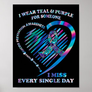 Poster Je Porte Turquoise Et Violette Prévention Du Suici