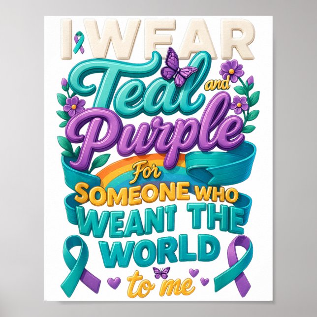 Poster Je Porte Turquoise Et Violette Prévention Du Suici (Devant)
