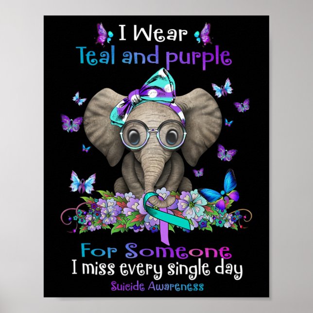 Poster Je Porte Un Éléphant De Sensibilisation Au Suicide (Devant)